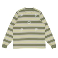 POP TRADING COMPANY STRIPED LOGO LONGSEEVE T-SHIRT FOUR LEAF CLOVER
