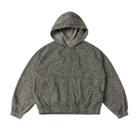 DIME HOODED DENIM JACKET ELECTRIC CHARCOAL