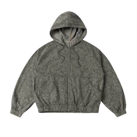 DIME HOODED DENIM JACKET ELECTRIC CHARCOAL
