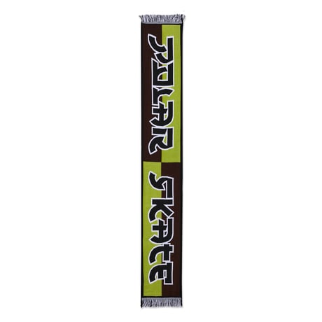 POLAR SKATE CO. FOOTBALL SCARF SQUARES GREEN / BROWN