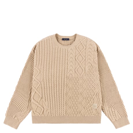 DIME MIXED CABLE KNIT SAND