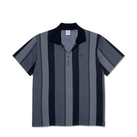 POLAR SKATE CO. HERRINGBONE JACQUES POLO SHIRT BLUE