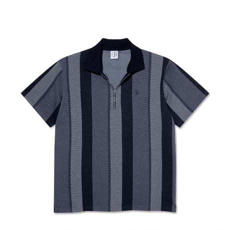 POLAR SKATE CO. HERRINGBONE JACQUES POLO SHIRT BLUE
