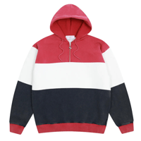 YARDSALE PHANTASY QUARTERZIP HOOD RED/WHITE/NAVY