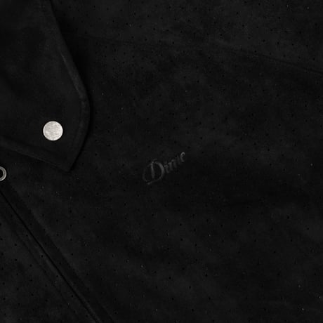 DIME PERFORATED FAUX SUEDE JACKET BLACK