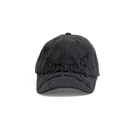 HODDLE DENIM APPLIQUE CAP BLACK