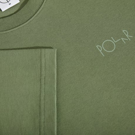 POLAR SKATE CO. STROKE LOGO CONTRAST TEE MOSS GREEN
