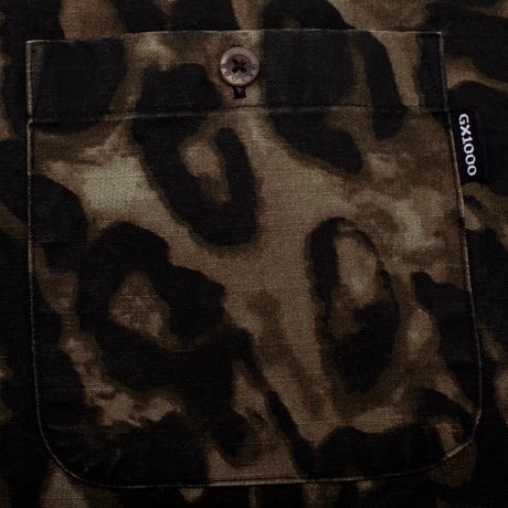 GX1000 LONG SLEEVE BUTTON DOWN BROWN LEOPARD CAMO
