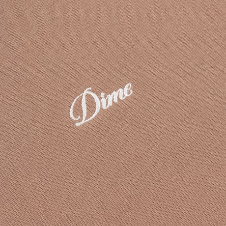 DIME CURSIVE SMALL LOGO HOODIE SEPIA