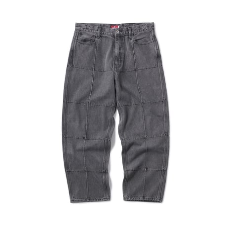 HELLRAZOR BLOCK BAGGIE DENIM PANTS DARK BLACK