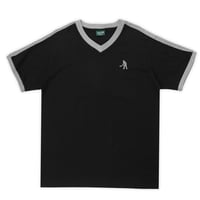 PASSPORT WORKERS STRIPE ORGANIC JERSEY BLACK/GREY