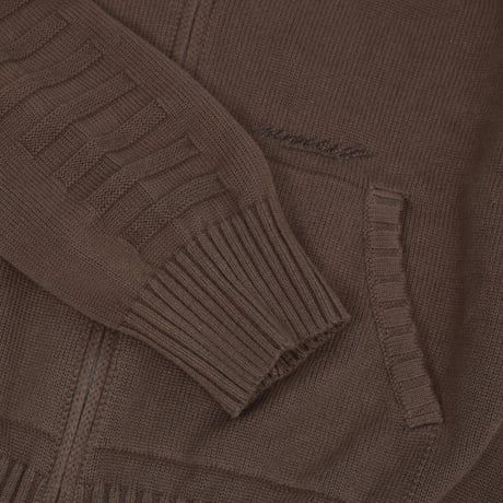 YARDSALE FALDO KNITTED FULLZIP BROWN
