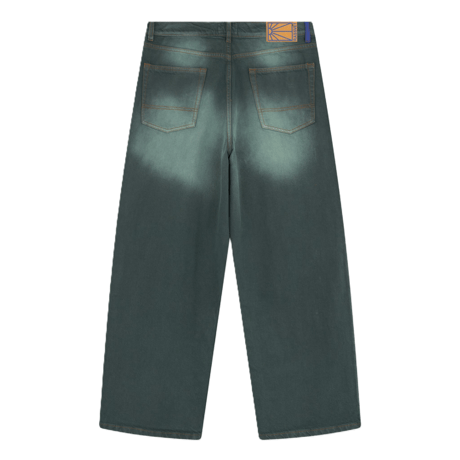 RASSVET SUN DYED BAGGY DENIM PANTS DARK GREEN