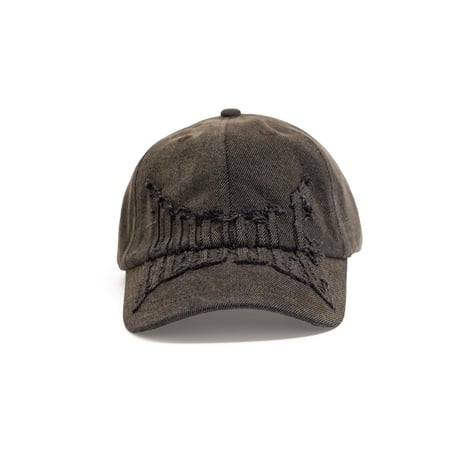 HODDLE DENIM APPLIQUE CAP BROWN