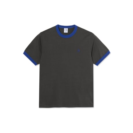 POLAR SKATE CO. RINGER TEE DIRTY BLACK/EGYPTIAN BLUE