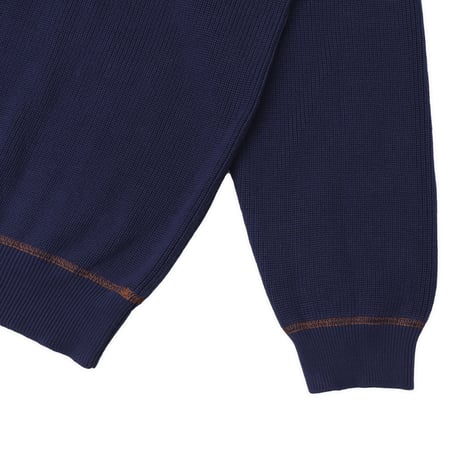 PASSPORT OVERLOCKED ORGANIC KNIT SWEATER NAVY