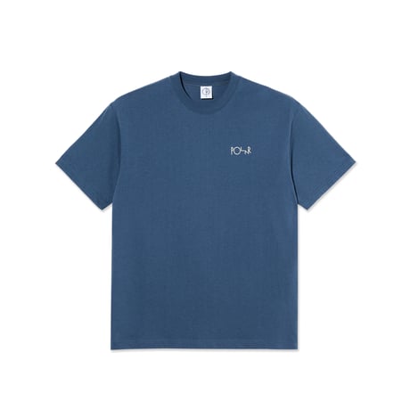 POLAR SKATE CO. CONTRAST TEE I STROKE LOGO GREY BLUE