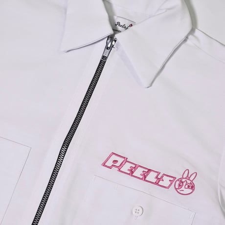 PEELS GIRLS CROP ZIP PUFF GIRLS SHIRTS WHITE