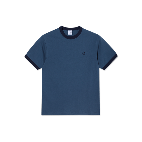 POLAR SKATE CO. RINGER TEE GREY BLUE / DARK BLUE