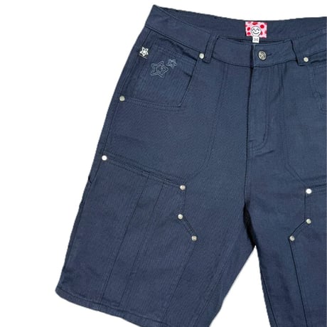 STARTEAM DOUBLE KNEE SEAM JEAN SHORTS NAVY