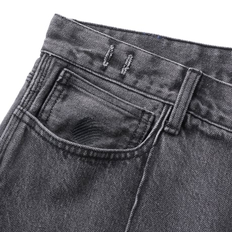HELLRAZOR BLOCK BAGGIE DENIM PANTS DARK BLACK