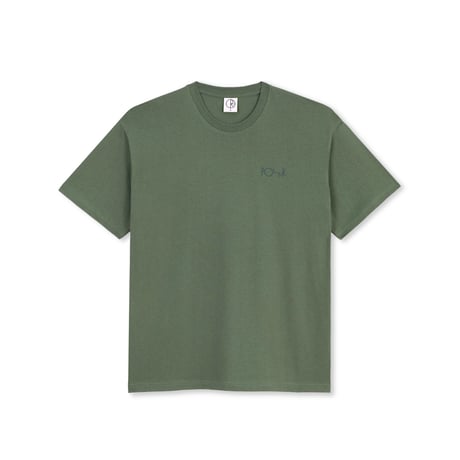 POLAR SKATE CO. STROKE LOGO TEE JADE GREEN/DARK GREEN