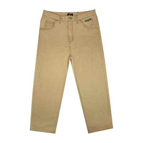 TIMESCAN SCRIPT DENIM JEANS KHAKI