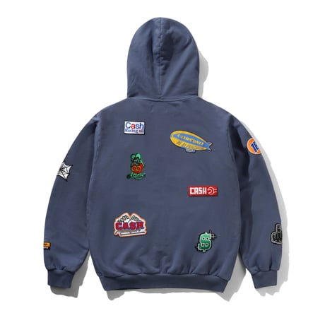 CASH ONLY SERVICE ZIP-THRU HOOD WASHED STONE NAVY