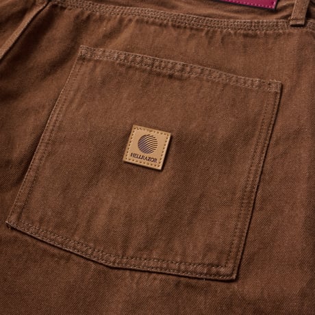 HELLRAZOR BAGGIE DENIM PANTS BROWN