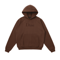 DIME CLASSIC LOGO HOODIE DARK BROWN