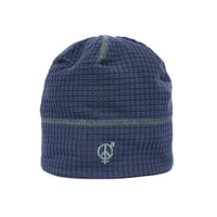 SEX HIPPIES REVERSIBLE GRID FLEECE BEANIE NAVY / SAGE