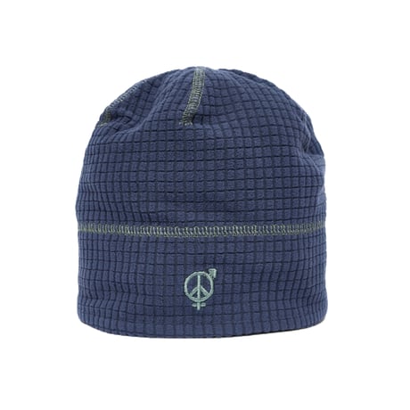 SEX HIPPIES REVERSIBLE GRID FLEECE BEANIE NAVY / SAGE