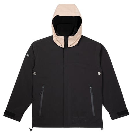 CARPET COMPANY RAIN JACKET REVERSIBLEHOOD BLACK