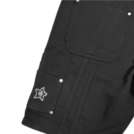STARTEAM DOUBLE KNEE SEAM JEAN SHORTS BLACK