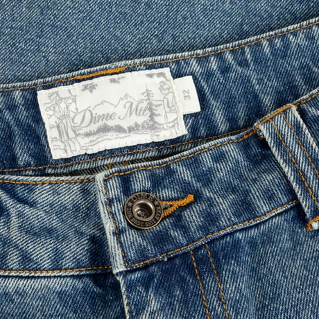 DIME CARPENTER DENIM SHORTS SANDBLASTED INDIGO