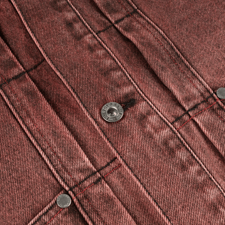DIME DENIM JACKET DIPPED SANDBLASTED BURGUNDY