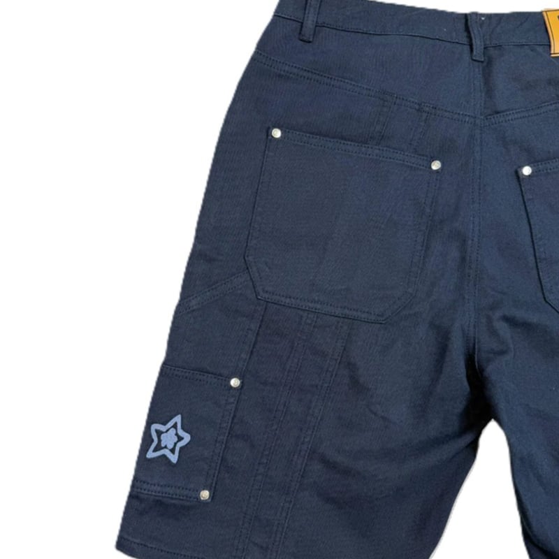 STARTEAM DOUBLE KNEE SEAM JEAN SHORTS NAVY | PR