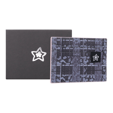 STAR TEAM LEATHER CARD HORDER PINK / BLACK