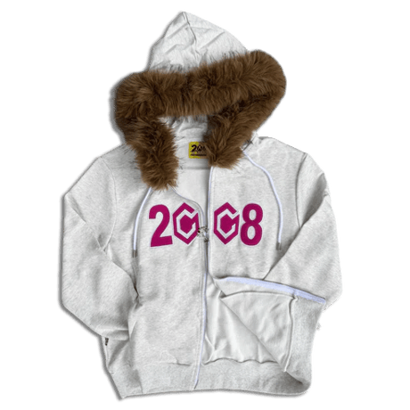 FUCK THIS INDUSTRY 8CUBE FUR ZIP GREY/PINK