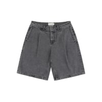 DIME PLEATED DENIM SHORTS FADED BLACK