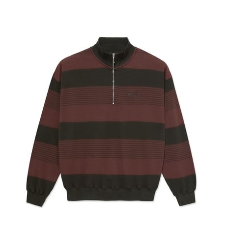 POLAR SKATE CO. HALF ZIP LS SHIRT PIQUE DIRTY BLACK/BROWNSTONE
