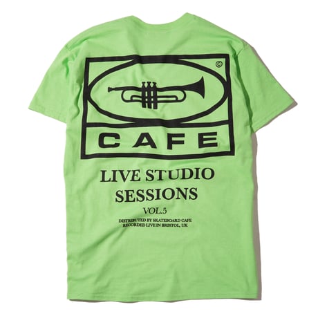 SKATEBOARD CAFE 45 TEE LIME / BLACK