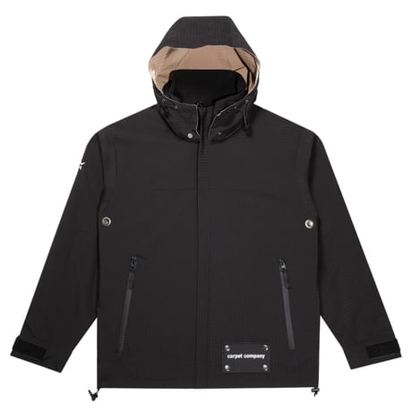 CARPET COMPANY RAIN JACKET REVERSIBLEHOOD BLACK