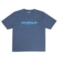 YARDSALE WASHED SCRIPT TEE BLUE