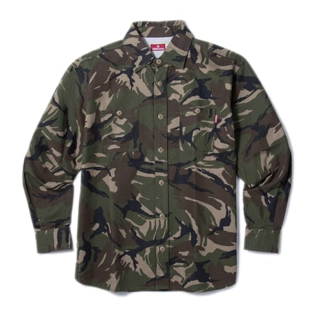 HELLRAZOR WASHED WORK SHIRT WOODLAND CAMO