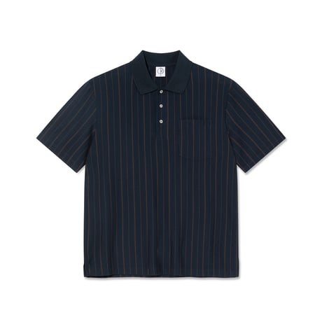 POLAR SKATE CO. FANCY POLO SHIRT NAVY / BROWN