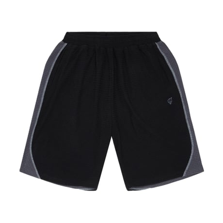 SEX HIPPIES GRID FLEECE SHORTS BLACK / SILVER