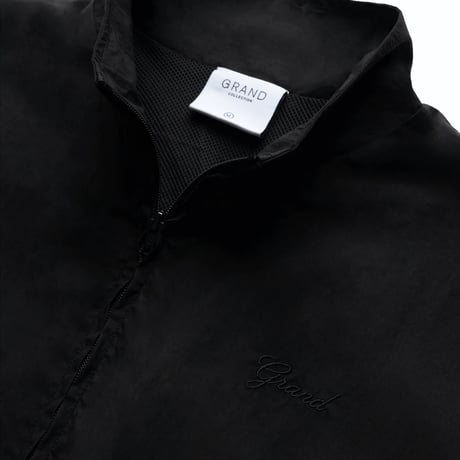 GRAND COLLECTION COTTON NYLON TRACK JACKET BLACK