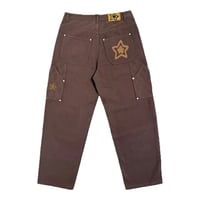 STAR TEAM CROSS STITCH DOUBLE KNEE JEANS BROWN