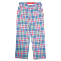 CARPET COMPANY C-STAR PLAID DENIM PANTS BABY BLUE